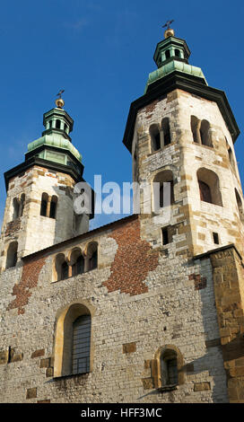 Zwillingstürme Kirche St. Andrew Grodzka Street Krakau Polen Stockfoto