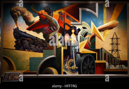 Thomas Hart Benton "America Today" Wandbild am Metropolitan Museum of Art in New York City. Stockfoto