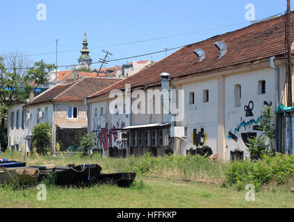 Alten Fluss-Küste, die als der neuen Uferpromenade von Belgrad rekonstruiert werden Stockfoto