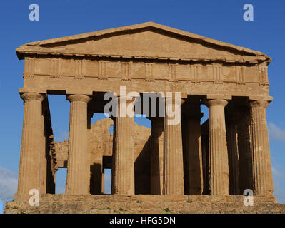 Tempel von Concord, Valle dei Templi Agrigento, Sizilien, Italien Stockfoto