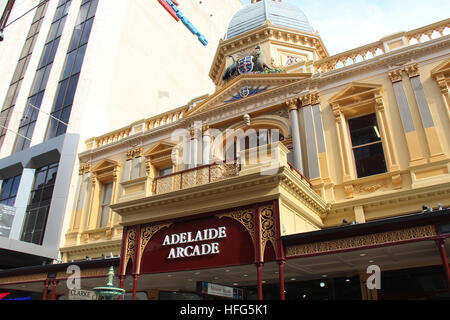 Adelaide Arcade auf Rundle Mall in Adelaide (Australien). Stockfoto