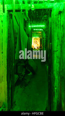 Kolkata (Calcutta, Kalkutta): Statue der Göttin Saraswati und Frau in einem Wohnhaus, West-Bengalen, Westbengalen, Indien Stockfoto