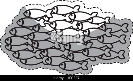 Fisch-Schwarm-Symbol Stock Vektor