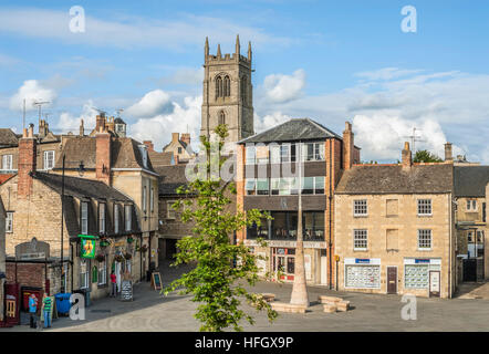 Historischen alten Stadt von Stamford, eine alte Stadt liegt etwa 100 Meilen nördlich von London, England. Stockfoto