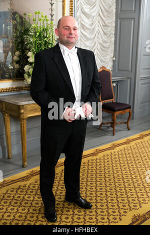 Kopenhagen, Dänemark. 1. Januar 2017. Minister für Justiz Soren Pape Poulsen kommt nach Königin Margrethe von Dänemark Neujahrsempfang am Amalienborg in Kopenhagen. © OJPHOTOS/Alamy Live-Nachrichten Stockfoto