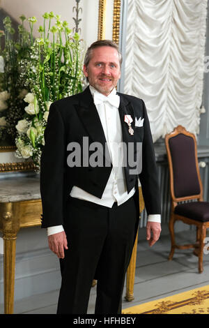 Kopenhagen, Dänemark. 1. Januar 2017. Minister für auswärtige Angelegenheiten Anders Samuelsen ankommt, Königin Margrethe von Dänemark Neujahrsempfang am Amalienborg in Kopenhagen. © OJPHOTOS/Alamy Live-Nachrichten Stockfoto