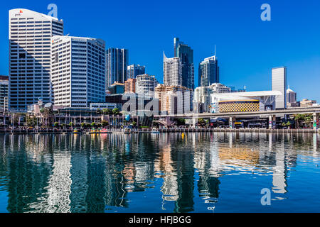 Blick auf Darling Harbour, Sydney, Australien. Stockfoto