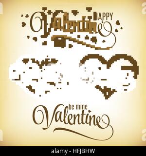 Satz von handgezeichneten dekorative Elemente für den Valentinstag. Handgezeichnete Schriftzug. Vektor-Illustration. Stock Vektor