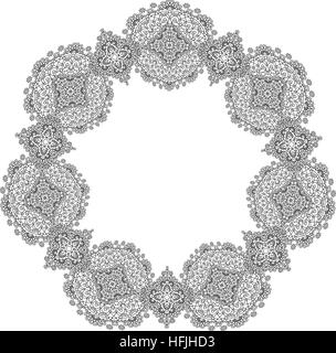 einzigartige Malbuch quadratischen Seite für Erwachsene - floral authentische Kreis Rahmendesign, Freude, ältere Kinder und Erwachsene Coloristen, mögen Strichzeichnungen und Schöpfung, Vektor-illustration Stock Vektor