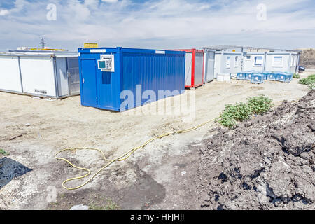 Verwaltung Abrechnung gemacht von Container-Büro auf der Baustelle. Stockfoto