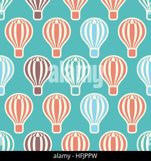 Nahtlose Retro-Muster aus Heißluftballons Stock Vektor