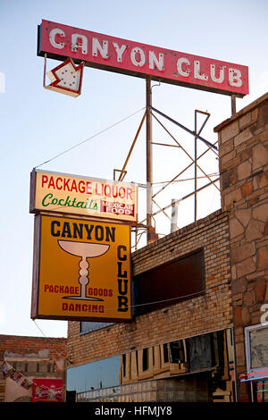 Canyon Club - Vintage Neon unterzeichnen Williams, Arizona auf der Route 66 Stockfoto