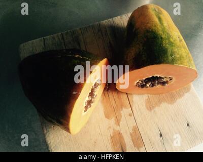 Eine gute Reife Papaya, süß und lecker. Stockfoto