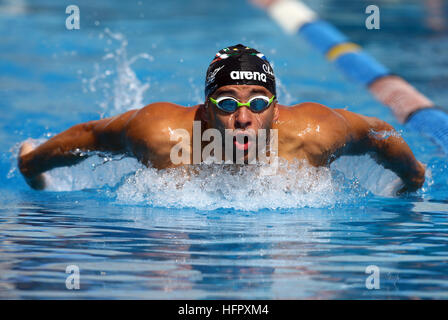 Durban Südafrika - Dezember Freitag 18, Chad Le Clos während der 2015 KZN Premier Meisterschaften. KINGS PARK POOL KOMPLEX Ð MASABALALA YENGWA AVE-DU Stockfoto