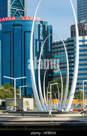 Die Spanda-Skulptur am Elizabeth Quay, Perth, Western Australia, Australien Stockfoto