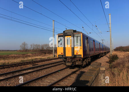 317344 first Capital Connect High-Speed Vorortbahn Einheit East Coast Main Line Railway Cambridgeshire Stockfoto