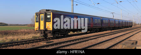 317345 first Capital Connect High-Speed Vorortbahn Einheit East Coast Main Line Railway Cambridgeshire Stockfoto