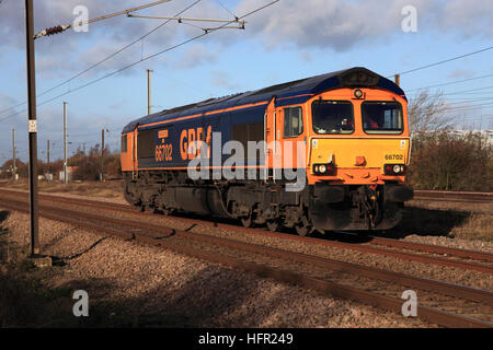 GBRF 66702 Diesel betriebene Güterzüge Peterborough Cambridgeshire England Stockfoto