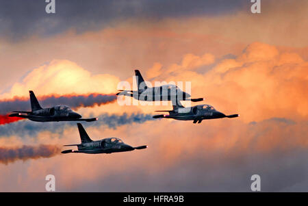 061014-N-4774B-350 San Diego (14. Oktober 2006) - Patriot l-39 Jets fliegen in Formation über Marine Corps Air Station Miramar während der Miramar Air Show. Die größte militärische Luft zeigen in dem Land, das Miramar Air Show sein 50-jähriges Bestehen gefeiert. Foto: U.S. Navy Masse Kommunikation Spezialist Seemann Daniel A. Barker (freigegeben) US Navy 061014-N-4774B-350 Patriot l-39 Jets fliegen in Formation über Marine Corps Air Station Miramar während der Miramar Air Show Stockfoto