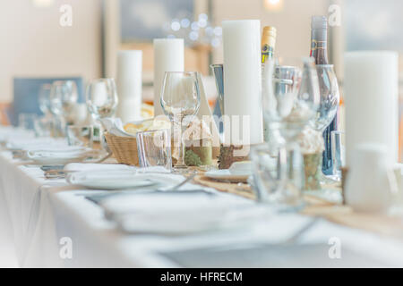 Tisch für eine Hochzeit Frühstück Stockfoto