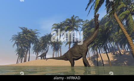 3D Darstellung der Beweidung brachiosaurus Stockfoto