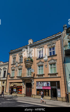 Jugendstil-Haus an der Ulica Jagiellonska in Nowy Sacz, Kleinpolen, Polen Stockfoto