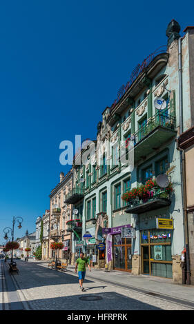 Ulica Jagiellonska in Nowy Sacz, Kleinpolen, Polen Stockfoto