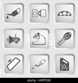 Autoteil und Service Symbole setzen 4. Vektor-Illustration. Stock Vektor