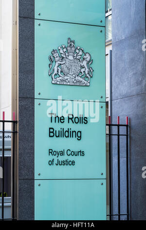 Das Rollen-Gebäude, Royal Courts of Justice, London, England, Großbritannien Stockfoto