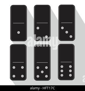 Domino-Symbol Darstellung der sechs Stücke, zwei schwarze Null. FÜR Verwendung Design, Dekoration, Druck Telefon, Website, etc. Stock Vektor