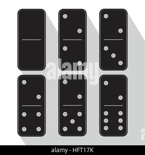 Domino-Symbol Abbildung von sechs schwarzen Stücke zwei und zwei zusammen. FÜR Verwendung Design, Dekoration, Druck Telefon, Website, etc.. Stock Vektor