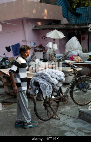 Die Devi Prasad Sadan Dhobi Ghat, Hailey Lane, Delhi, Indien Stockfoto