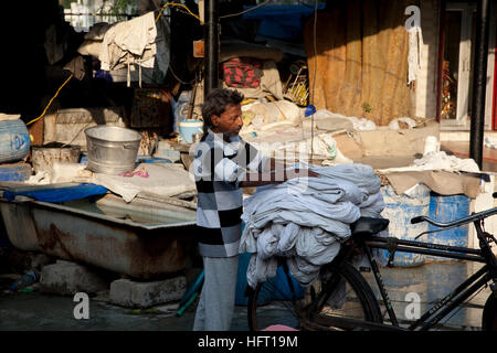 Die Devi Prasad Sadan Dhobi Ghat, Hailey Lane, Delhi, Indien Stockfoto