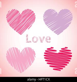 s Valentinstag. Herz in das Symbol gezeichnet. Abbildung auf isolierte Hintergrund. FÜR Verwendung Design, Dekoration, Druck Telefon, Website, etc.. Stock Vektor