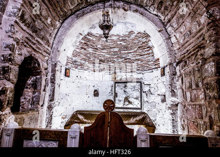 Jerusalem, Israel - ca.: eine Kapelle von Adam in der Kirche des Heiligen Grabes in Jerusalem. Stockfoto