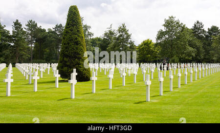 Amerikanischen Soldatenfriedhof in Colleville-Sur-Mer, Normandie, Frankreich, über Omaha Strand Stockfoto