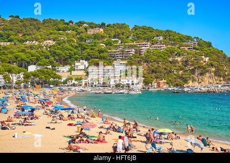 Llafranc Strand, Costa Brava, Spanien Stockfoto