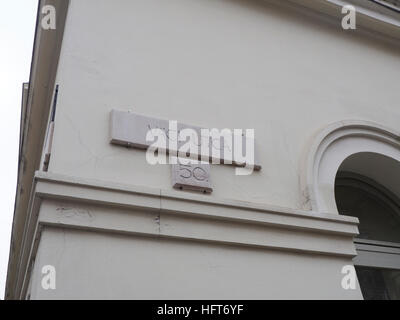 Vaci Utca Straße Namensschild, Budapest, Ungarn Stockfoto