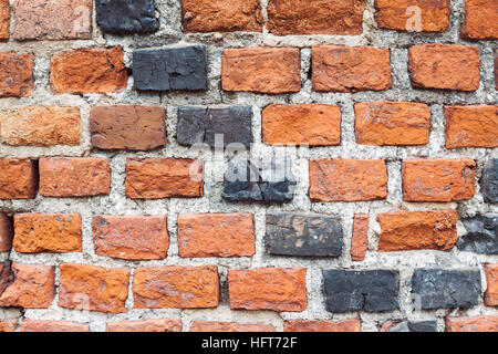 Schmutzige verlassenen alten Ziegel Wand Hintergrundtextur Stockfoto