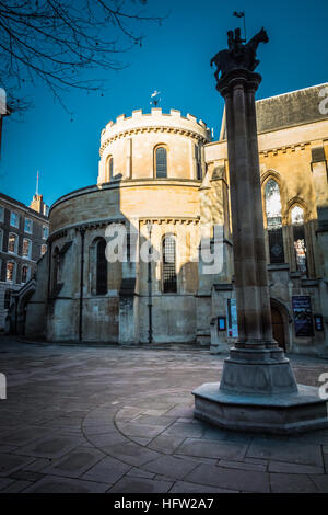 Der Tempel Kirche Landon - eine Kirche aus dem 12. Jahrhundert in den Inns of Court, London, UK Stockfoto