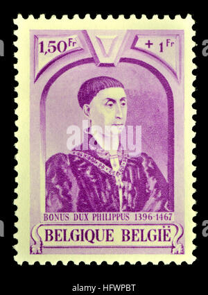 Belgische Briefmarke (1941): Philipp der gute / Philippe le Bon / Filips de Goede (1396-1467) Herzog von Burgund Stockfoto