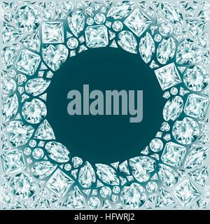 Runde Rahmen aus Diamanten Stock Vektor
