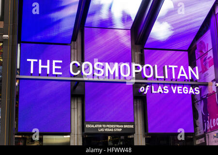 Las Vegas - ca. Dezember 2016: The Cosmopolitan of Las Vegas. Das Cosmopolitan ist ein Luxus-Resort-Casino und Hotel auf dem Strip II Stockfoto