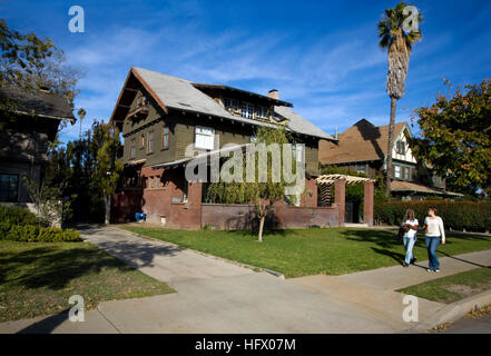 Historischen Craftsman-Stil Häuser in West Adams, California in Los Angeles Stockfoto