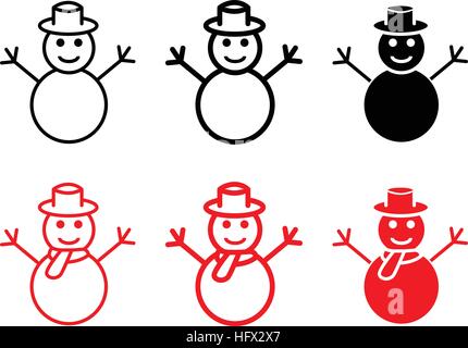 Satz von Schneemann Symbole und Zeichen, Vektor-design Stock Vektor
