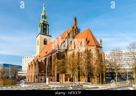 St. Marienkirche (St. Mary's Church) Karl-Liebknecht-Straße, Berlin, Deutschland Stockfoto