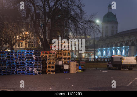 Früh morgens am Fleischmarkt Smithfield, London, England, Dezember 2016 Stockfoto