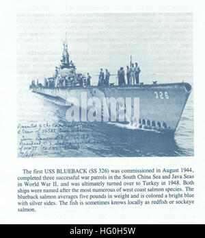 USS Blueback SS581 Seite von Stilllegung Broschüre Stockfoto