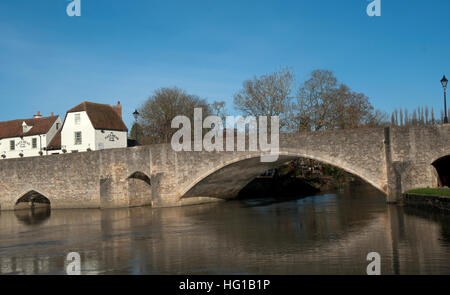 Abingdon, steinerne Brücke über den River Thames, Oxfordshire, England, Stockfoto