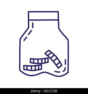Jar-Symbol im Linienart auf weißem Hintergrund Stock Vektor